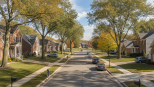 a residential neighborhood in the Detroit suburbs